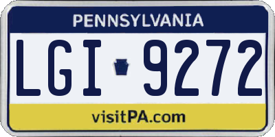 PA license plate LGI9272