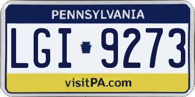 PA license plate LGI9273