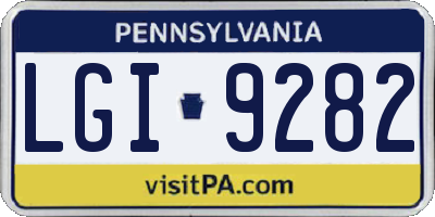 PA license plate LGI9282