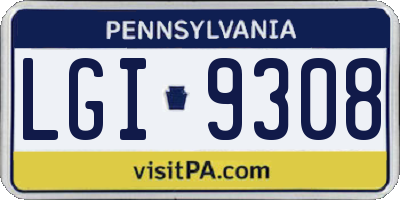 PA license plate LGI9308