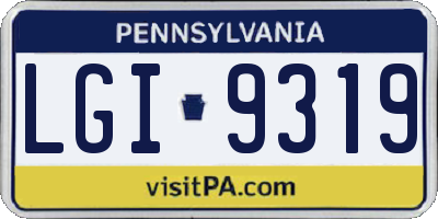 PA license plate LGI9319
