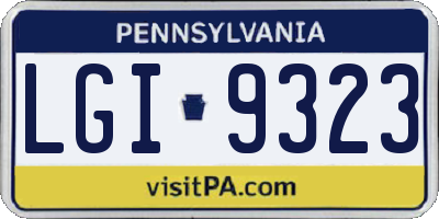 PA license plate LGI9323