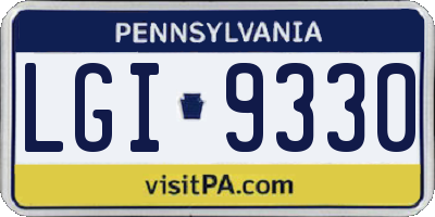 PA license plate LGI9330