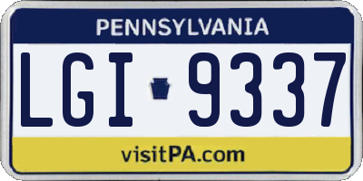PA license plate LGI9337