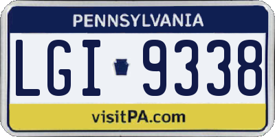 PA license plate LGI9338