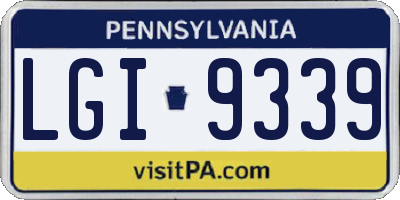 PA license plate LGI9339