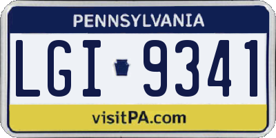 PA license plate LGI9341