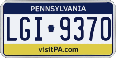 PA license plate LGI9370