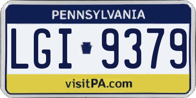 PA license plate LGI9379
