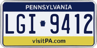 PA license plate LGI9412