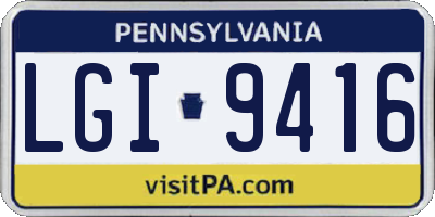 PA license plate LGI9416