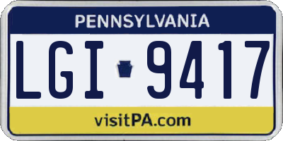 PA license plate LGI9417