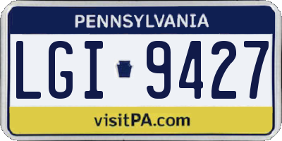 PA license plate LGI9427