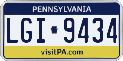 PA license plate LGI9434