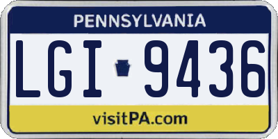PA license plate LGI9436