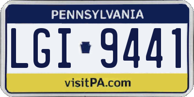 PA license plate LGI9441