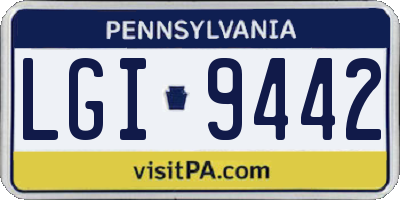 PA license plate LGI9442