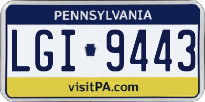 PA license plate LGI9443
