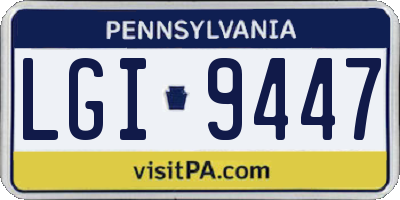 PA license plate LGI9447