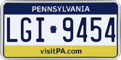 PA license plate LGI9454