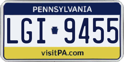 PA license plate LGI9455