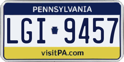 PA license plate LGI9457
