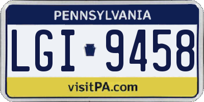 PA license plate LGI9458