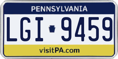 PA license plate LGI9459