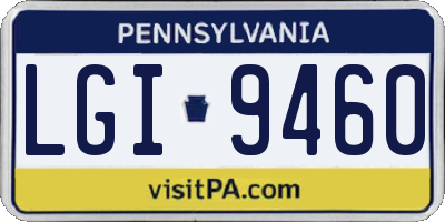PA license plate LGI9460