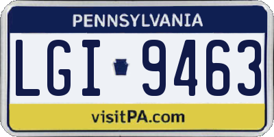 PA license plate LGI9463