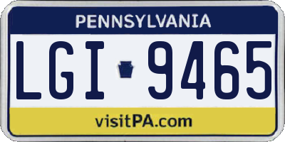 PA license plate LGI9465