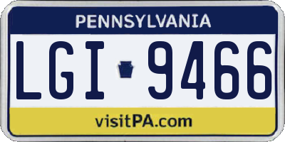 PA license plate LGI9466