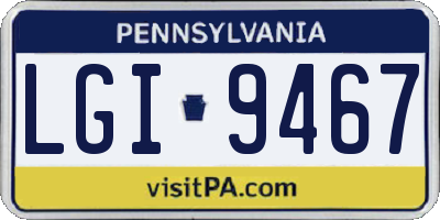 PA license plate LGI9467