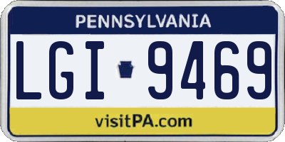 PA license plate LGI9469