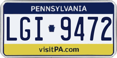 PA license plate LGI9472