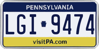 PA license plate LGI9474