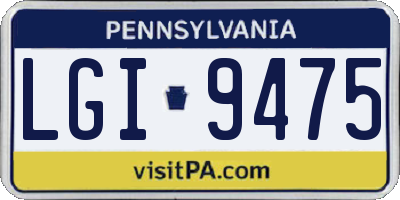 PA license plate LGI9475