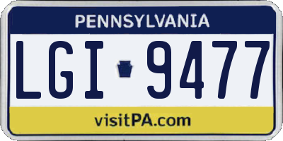 PA license plate LGI9477