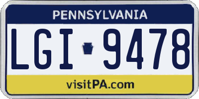 PA license plate LGI9478