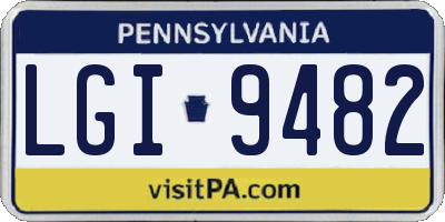 PA license plate LGI9482