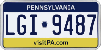 PA license plate LGI9487