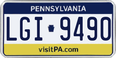 PA license plate LGI9490