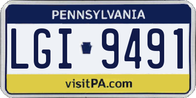 PA license plate LGI9491