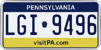 PA license plate LGI9496