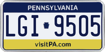 PA license plate LGI9505