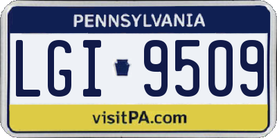 PA license plate LGI9509