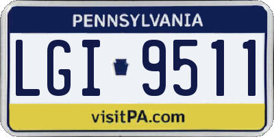 PA license plate LGI9511