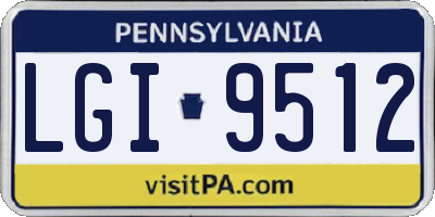 PA license plate LGI9512