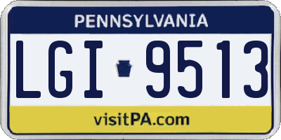 PA license plate LGI9513
