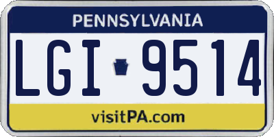 PA license plate LGI9514